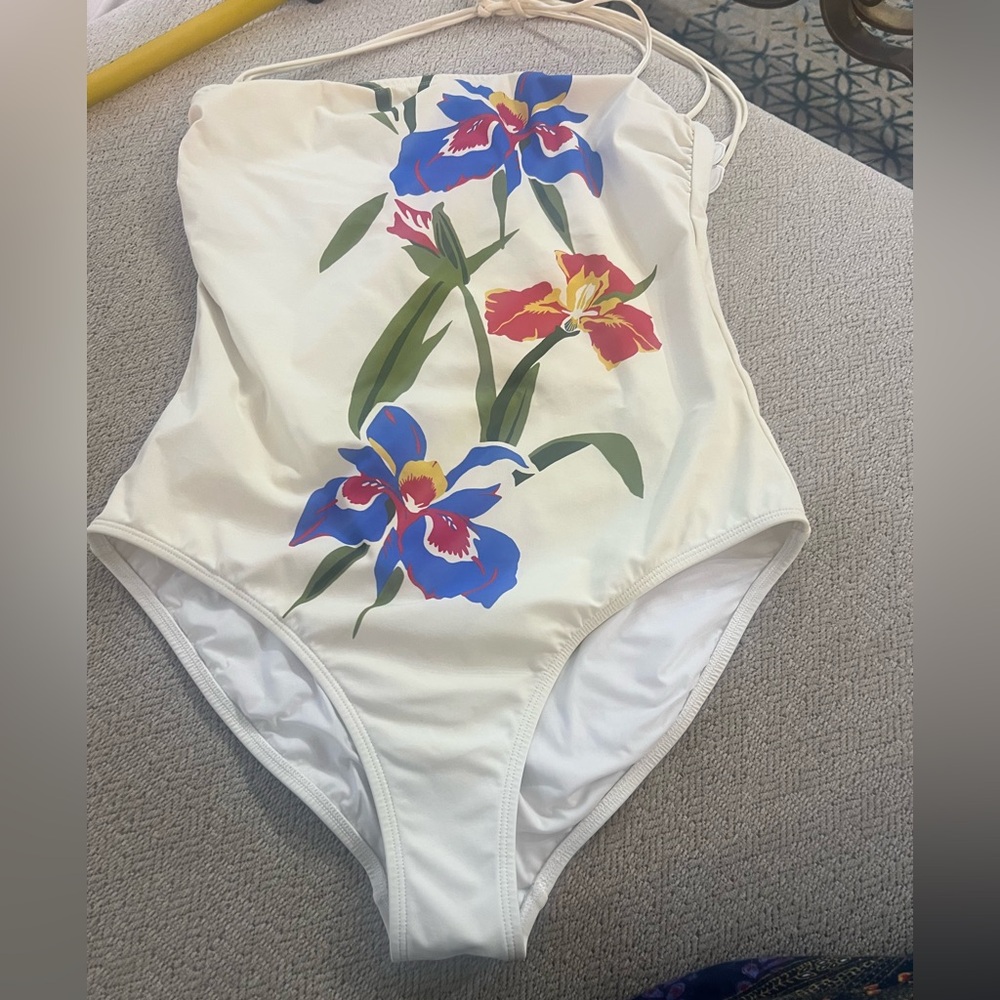 Tory Burch, one piece Floral Strapless Swimsuit read notes - Picture 3 of 16